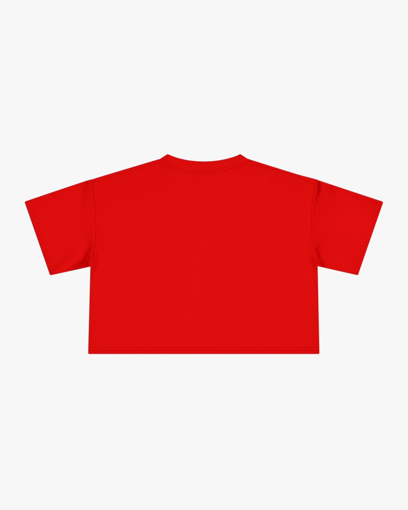 Red crop top on a white background