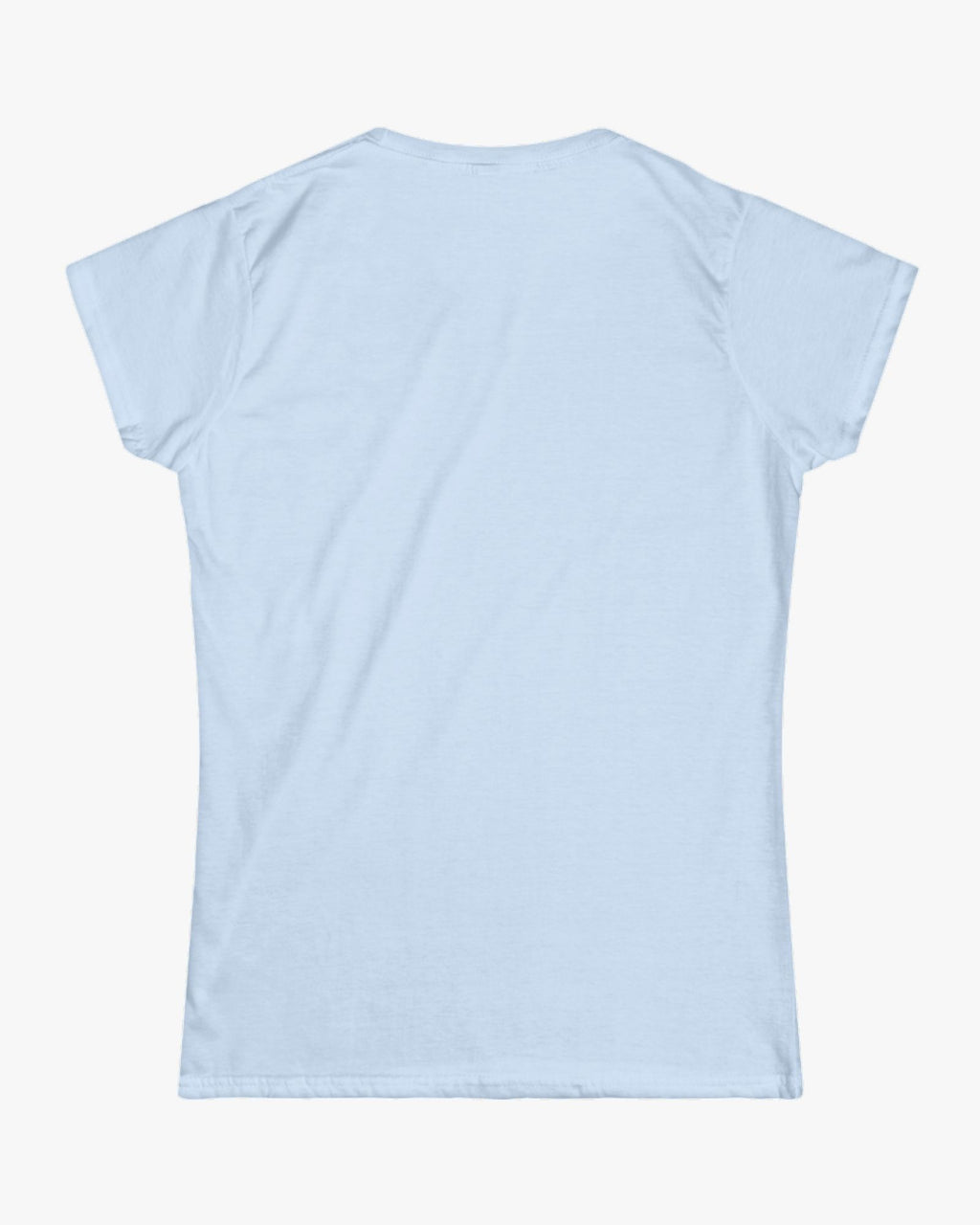 Plain light blue t-shirt on a white background