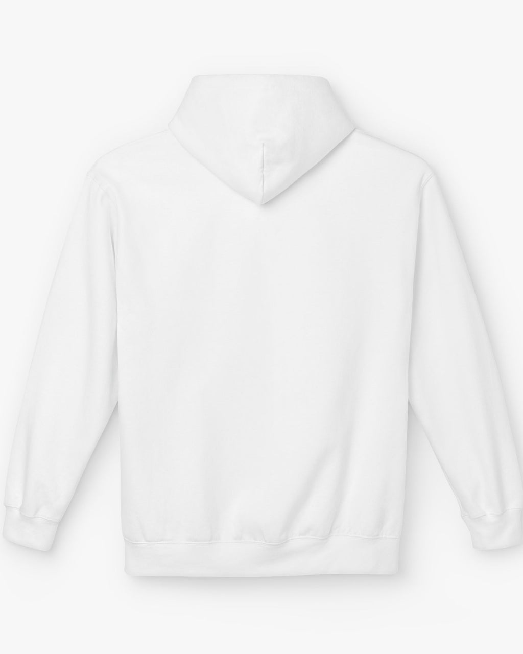 White hoodie on a light gray background