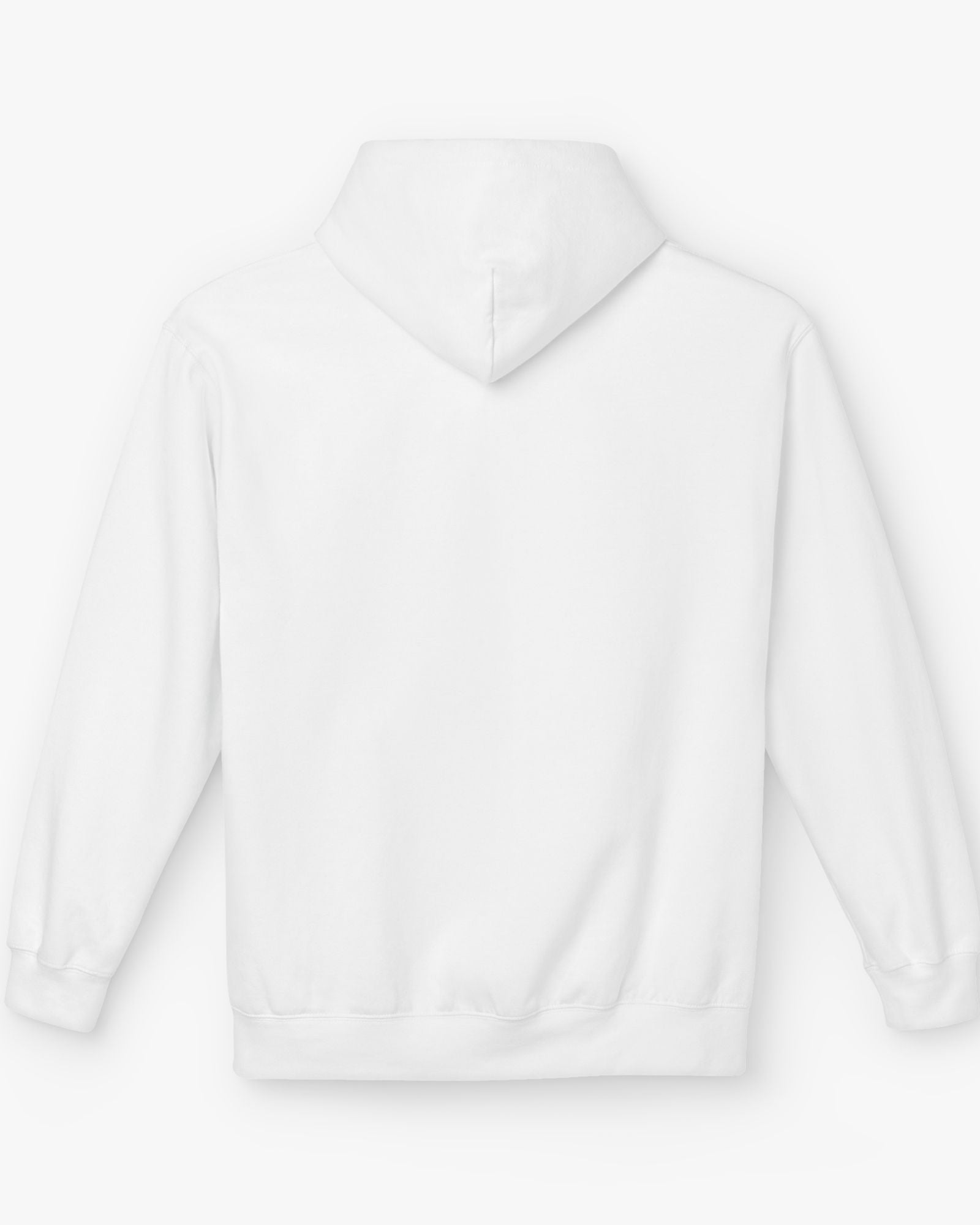 White hoodie on a light gray background